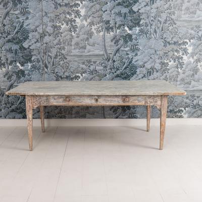 Pair of 19th c Italian Tables from a Convent in Original Paint