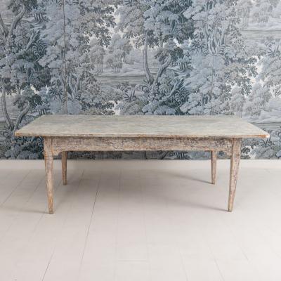 Pair of 19th c Italian Tables from a Convent in Original Paint