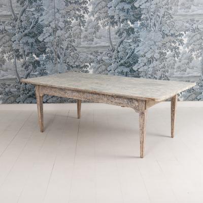 Pair of 19th c Italian Tables from a Convent in Original Paint