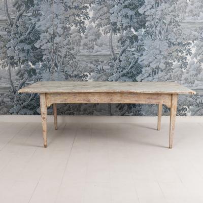 Pair of 19th c Italian Tables from a Convent in Original Paint