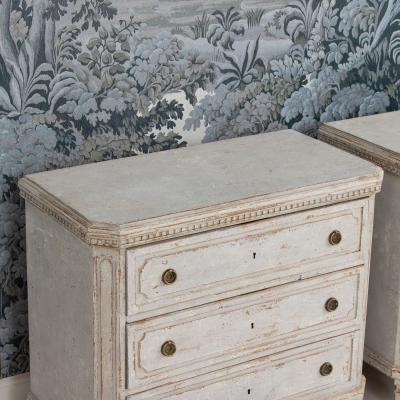 Pair of 19th c Swedish Gustavian Painted Bedside Commodes