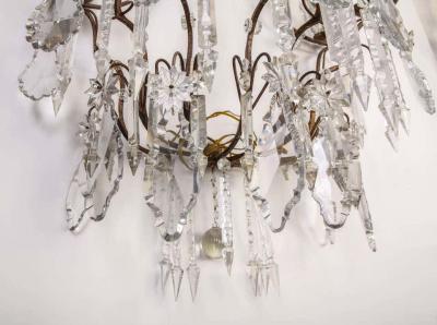 Pair of 19th century Continental Seven Branch Cut Glass Wall Lights