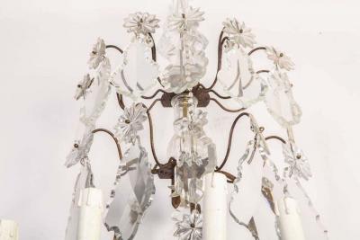 Pair of 19th century Continental Seven Branch Cut Glass Wall Lights
