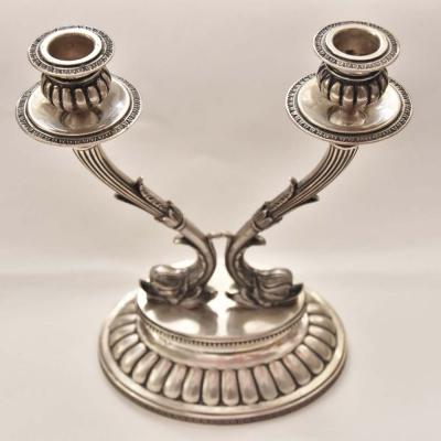 Pair of 19th century Italian Silver candlesticks