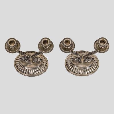 Pair of 19th century Italian Silver candlesticks