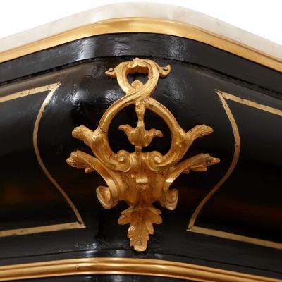 Pair of 19th century hardstone ormolu and ebonised wood pedestal cabinets