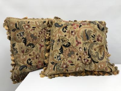 Pair of 19th century needlepoint pillows