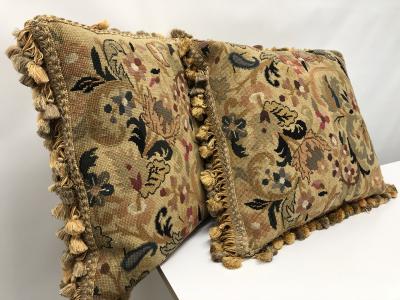Pair of 19th century needlepoint pillows