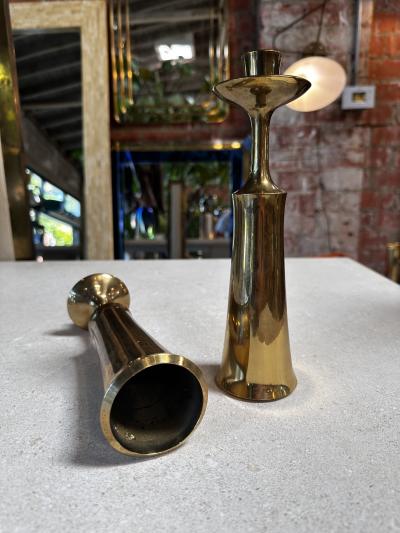 Pair of 2 Brass Candle Holders 1960
