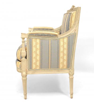 Pair of 2 French Louis XVI Striped Loveseats