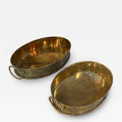 Pair of 2 Italian brass Baskets 1950