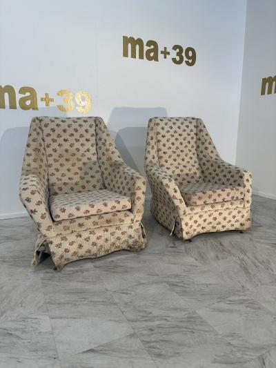 Pair of 2 Mid Century Italian Armchairs 1960s