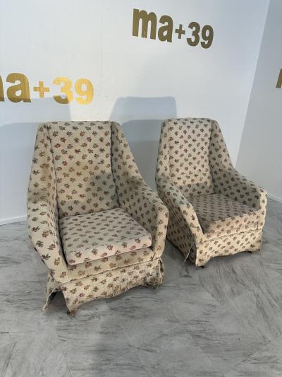 Pair of 2 Mid Century Italian Armchairs 1960s