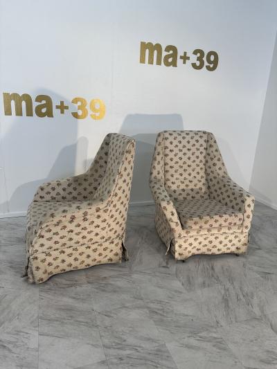 Pair of 2 Mid Century Italian Armchairs 1960s