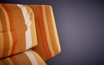 Pair of 2 Umberto Colombo Alberti Reggio Lounge Arm Chairs Orange Peach