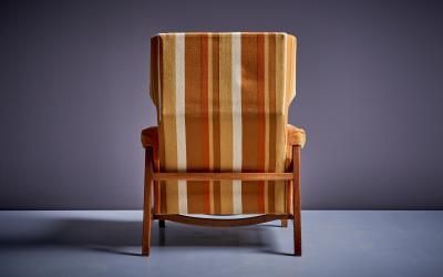 Pair of 2 Umberto Colombo Alberti Reggio Lounge Arm Chairs Orange Peach