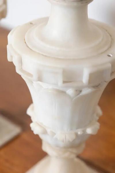 Pair of 20th Century French Alabaster Elements