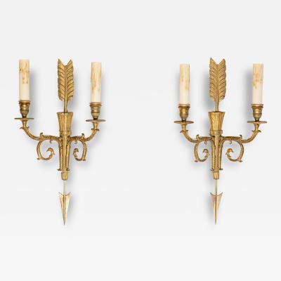 Pair of 20th Century French Bronze Sconces