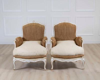 Pair of 20th Century French Chairs Ready to Upholster