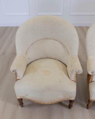 Pair of 20th Century French Chairs Ready to Upholster