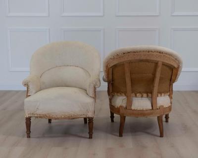 Pair of 20th Century French Chairs Ready to Upholster