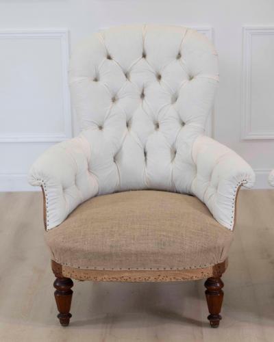 Pair of 20th Century French Chairs Ready to Upholster