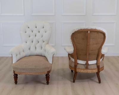 Pair of 20th Century French Chairs Ready to Upholster