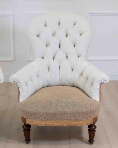 Pair of 20th Century French Chairs Ready to Upholster
