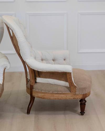 Pair of 20th Century French Chairs Ready to Upholster
