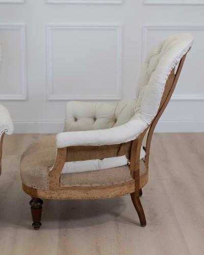 Pair of 20th Century French Chairs Ready to Upholster