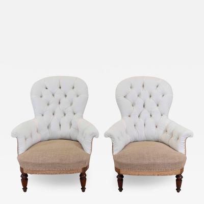 Pair of 20th Century French Chairs Ready to Upholster