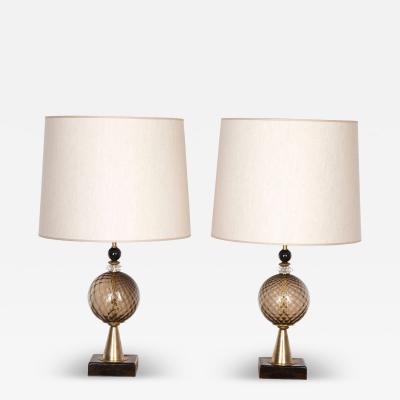 Pair of 20th Century Murano Glass Table Lamps