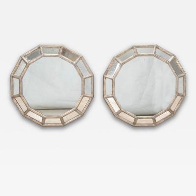 Pair of 20th Century Silvered Wood and Gesso Mirrors