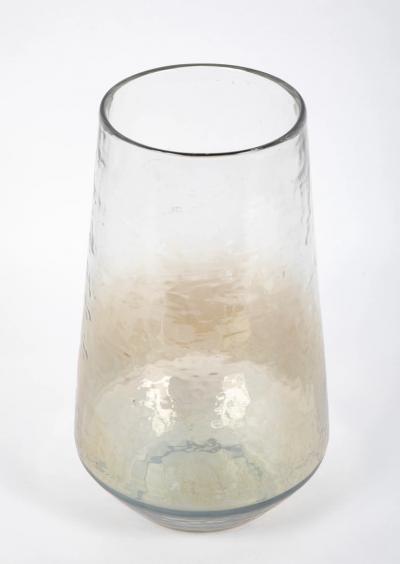 Pair of 20th Century Tapered Baluster Form Mottled Glass Vases