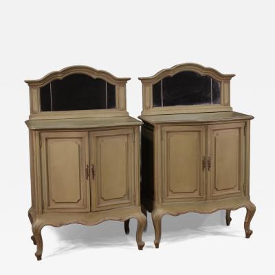 Pair of 20th century Italian sideboards with mirror