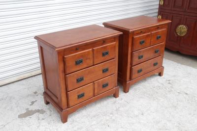 Pair of 3 Drawer Nightstand in Michaels Cherry