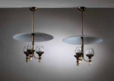 Pair of 3 armed chandeliers