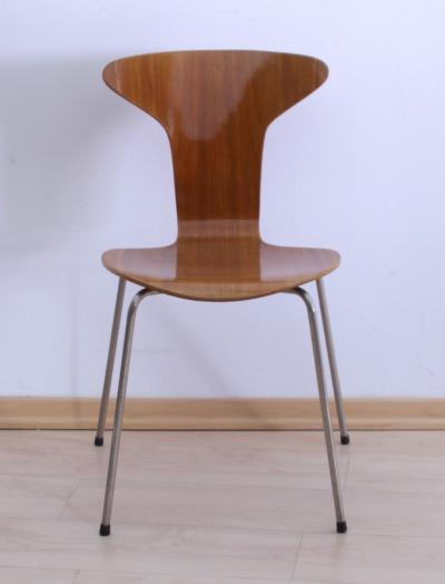 Pair of 3105 Mosquito Chairs by Arne Jacobsen F Hansen Teak Denmark 1950s