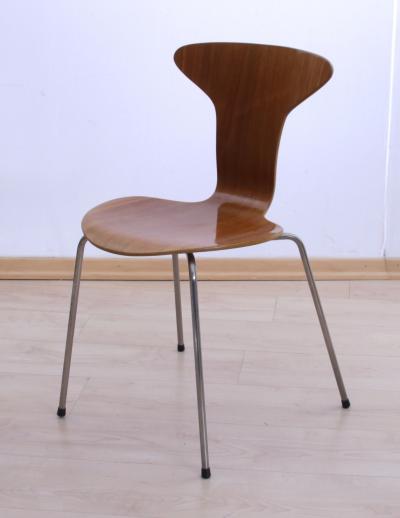 Pair of 3105 Mosquito Chairs by Arne Jacobsen F Hansen Teak Denmark 1950s