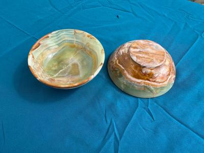 Pair of 4 diameter Onyx Bowls