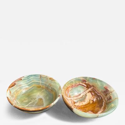 Pair of 4 diameter Onyx Bowls