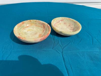 Pair of 4 diameter Onyx Bowls
