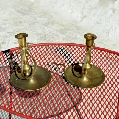 Pair of 6 5 Brass Candle Holders