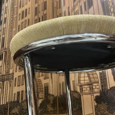 Pair of 80s Yellow Bar Stools