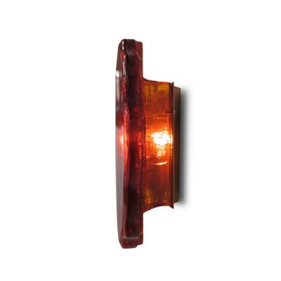 Pair of Abstract Orange Glass Wall Sconces