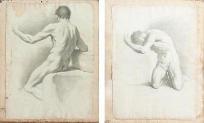Pair of Academic Nudes Neoclassical Artist Early 19th Century
