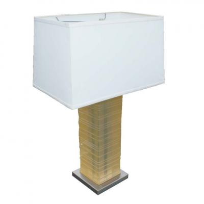 Pair of Acrylic and Chrome Lamps