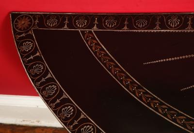 Pair of Adam Period Polychrome Papier Mache Japanned D shaped Pier Tables