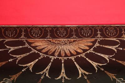 Pair of Adam Period Polychrome Papier Mache Japanned D shaped Pier Tables