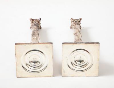 Pair of Adam Style Silver Candlesticks